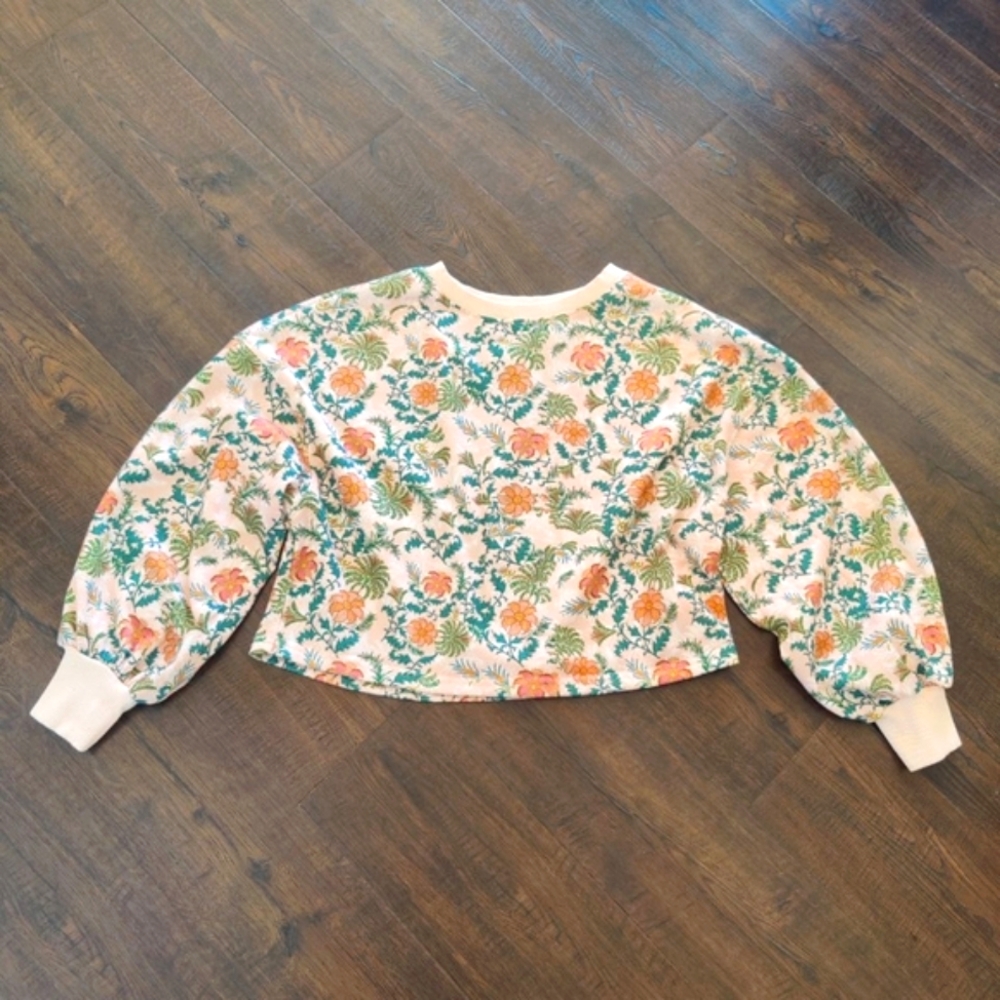 Floral Cropped Crewneck